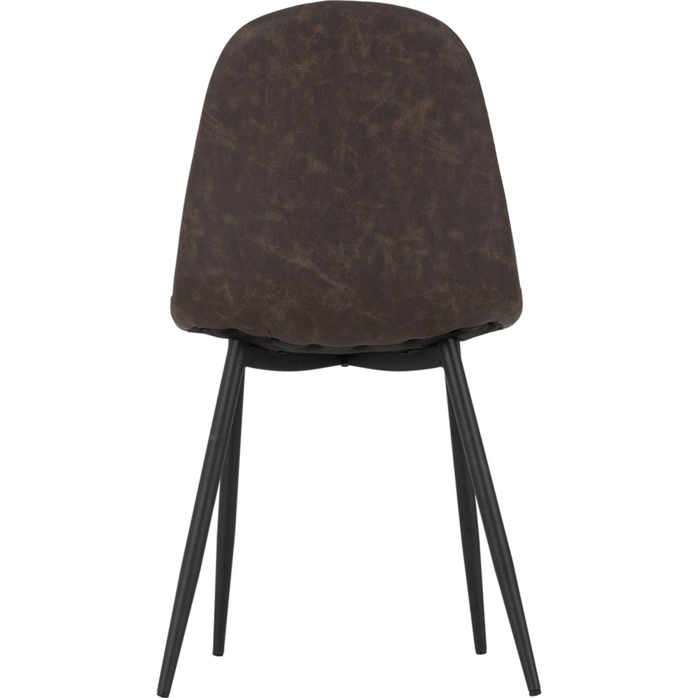 Seconique Athens Set of 2 Brown PU Leather Dining Chair Image 6