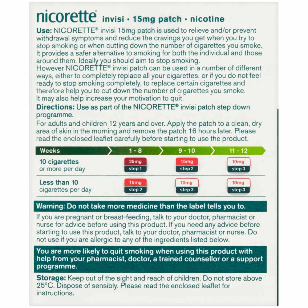 Nicorette Invisi Patch 15mg 7 pack Image 7