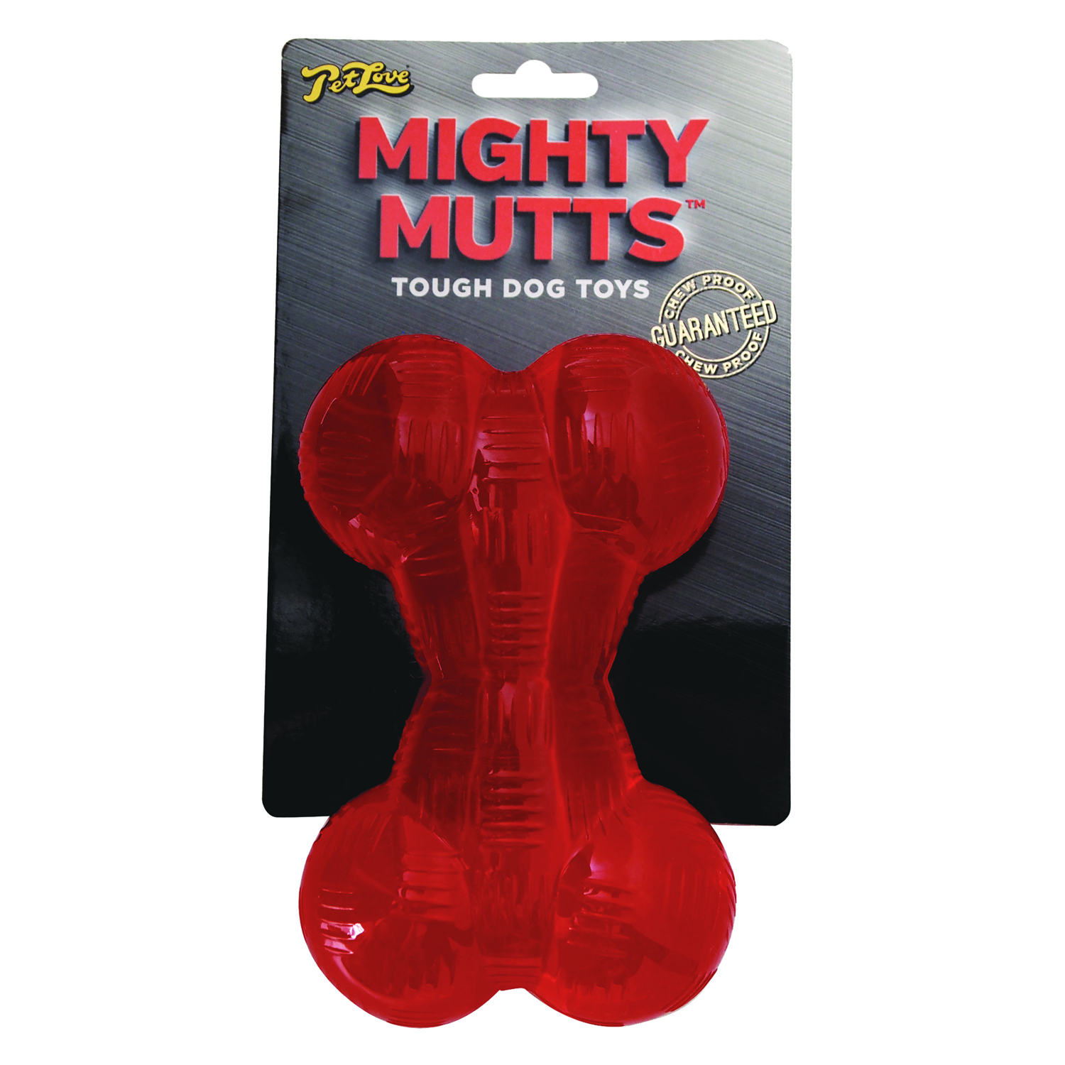 Pet Love Mighty Mutts Large Rubber Bone Dog Chew Toy Image