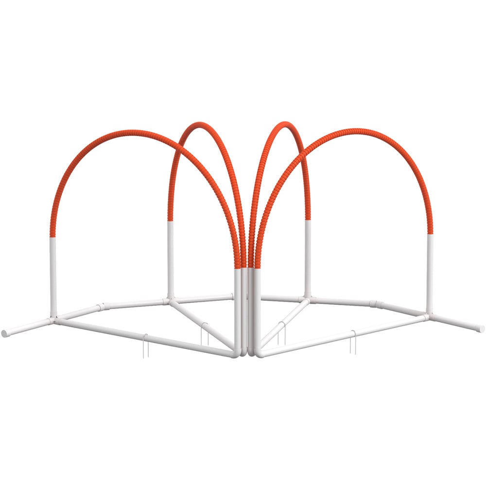 PawHut 4 Piece Orange Dog Agility Equipment Set with Weave Pole Image 1