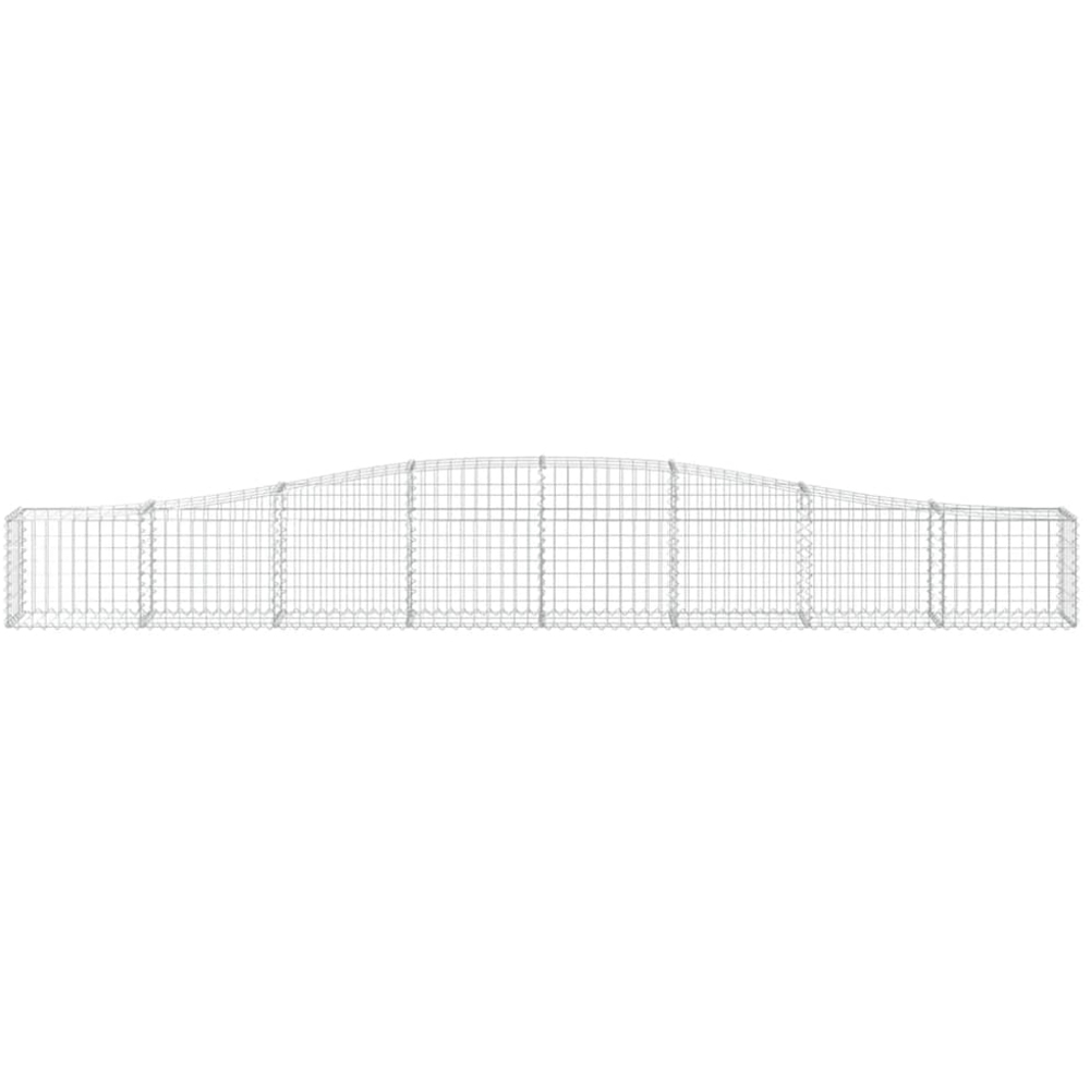 vidaXL Silver Galvanised Iron Arched Gabion Basket 400 x 30 x 40/60cm 2 Pack Image 2