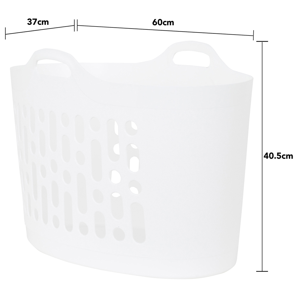 Wham 2 Piece Plastic Flexi Basket Set (8L/50L) Ice White Image 5