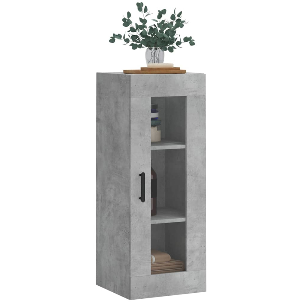 vidaXL Single Glass Door Concrete Grey Wall Mounted Cabinet Image 3