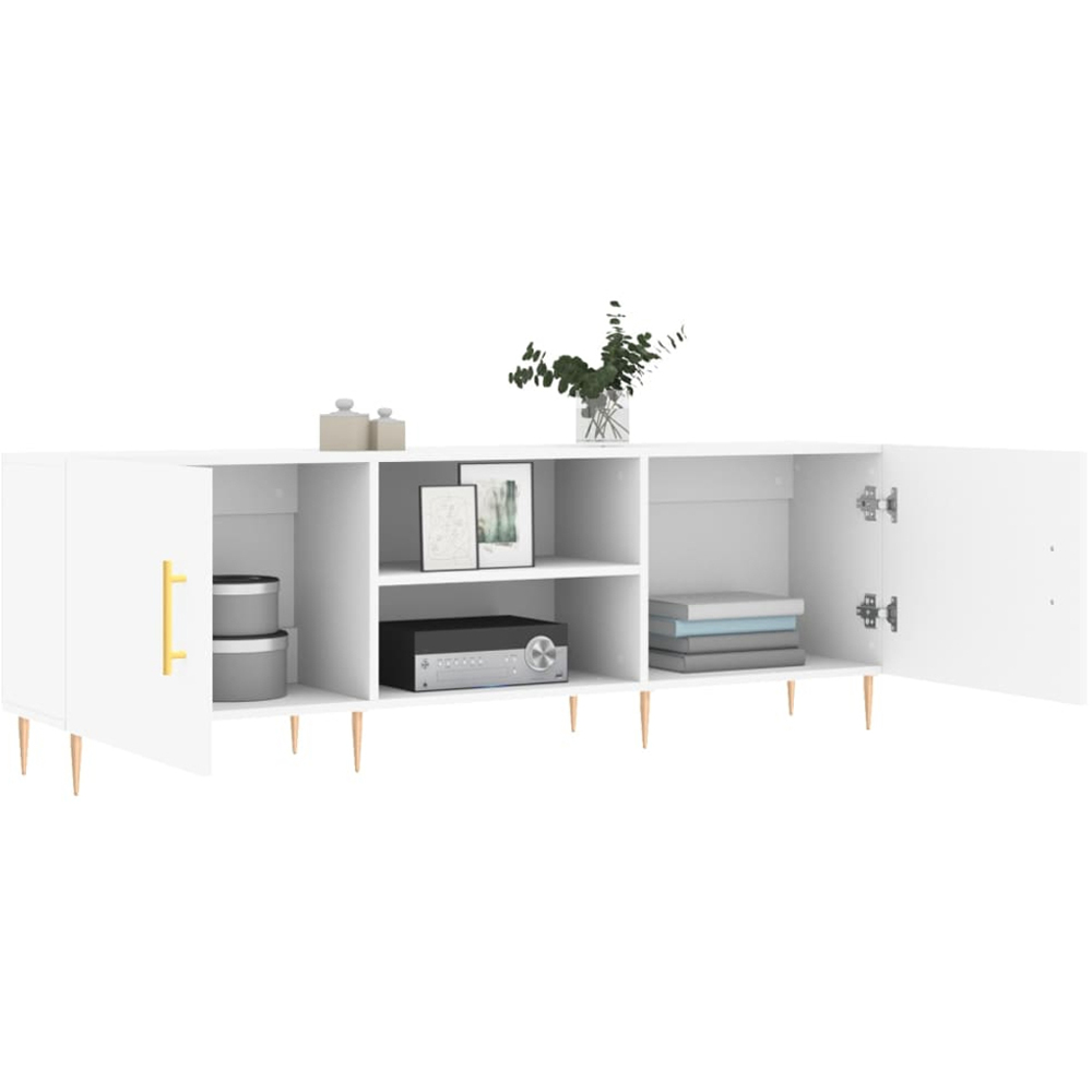vidaXL 2 Door 2 Shelf White TV Cabinet Image 4