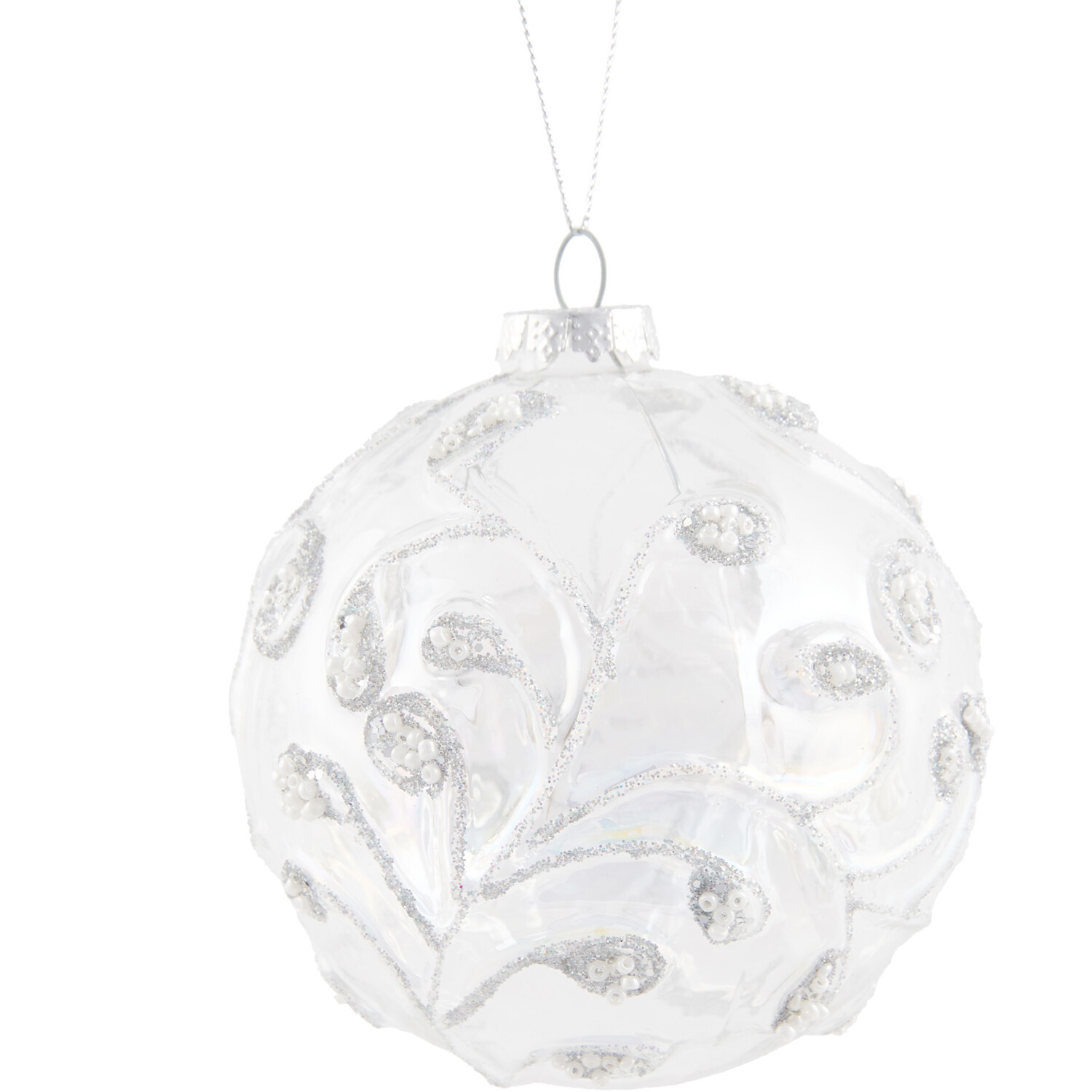 Clear Glass Iridescent Bauble Image