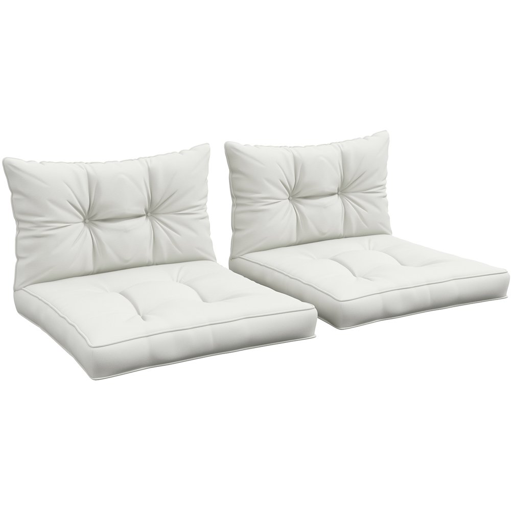 Outsunny White Seat Cushion Replacement Set of 4 Image 1