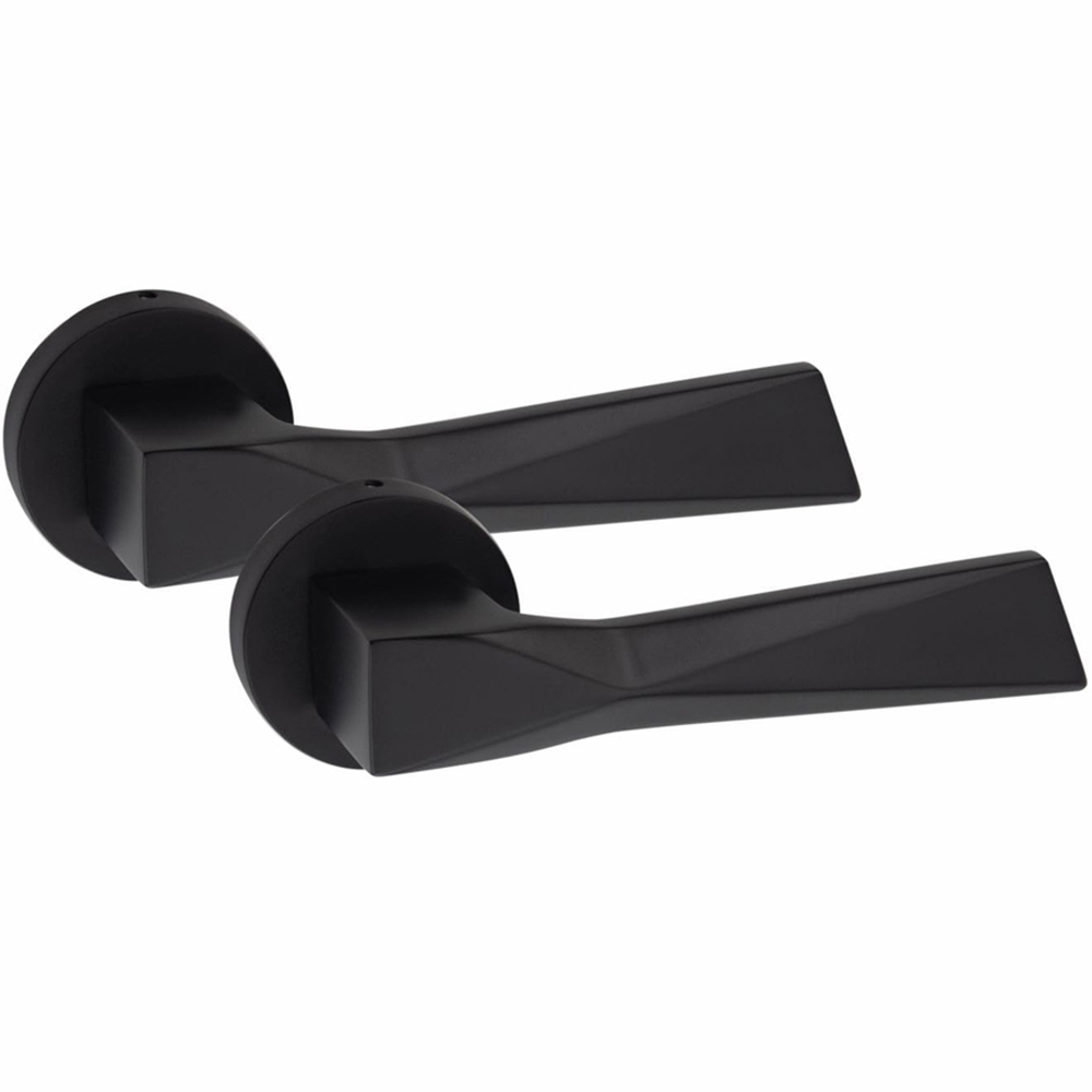 Golden Grace Modern Aura Matt Black Bathroom Handles Set Image 2