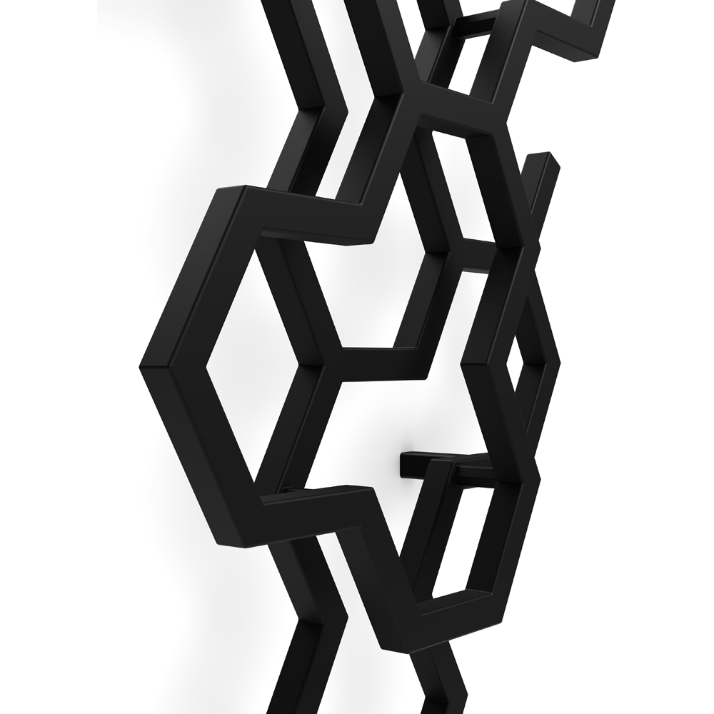Terma Hex 1705 BTU Matt Black Radiator 1700 x 573mm Image 5