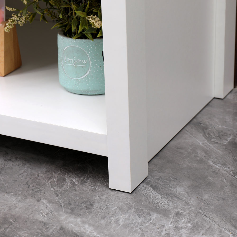 FurnitureHMD Single Door 2 Shelf White and Oak Effect Wooden TV Unit Image 7