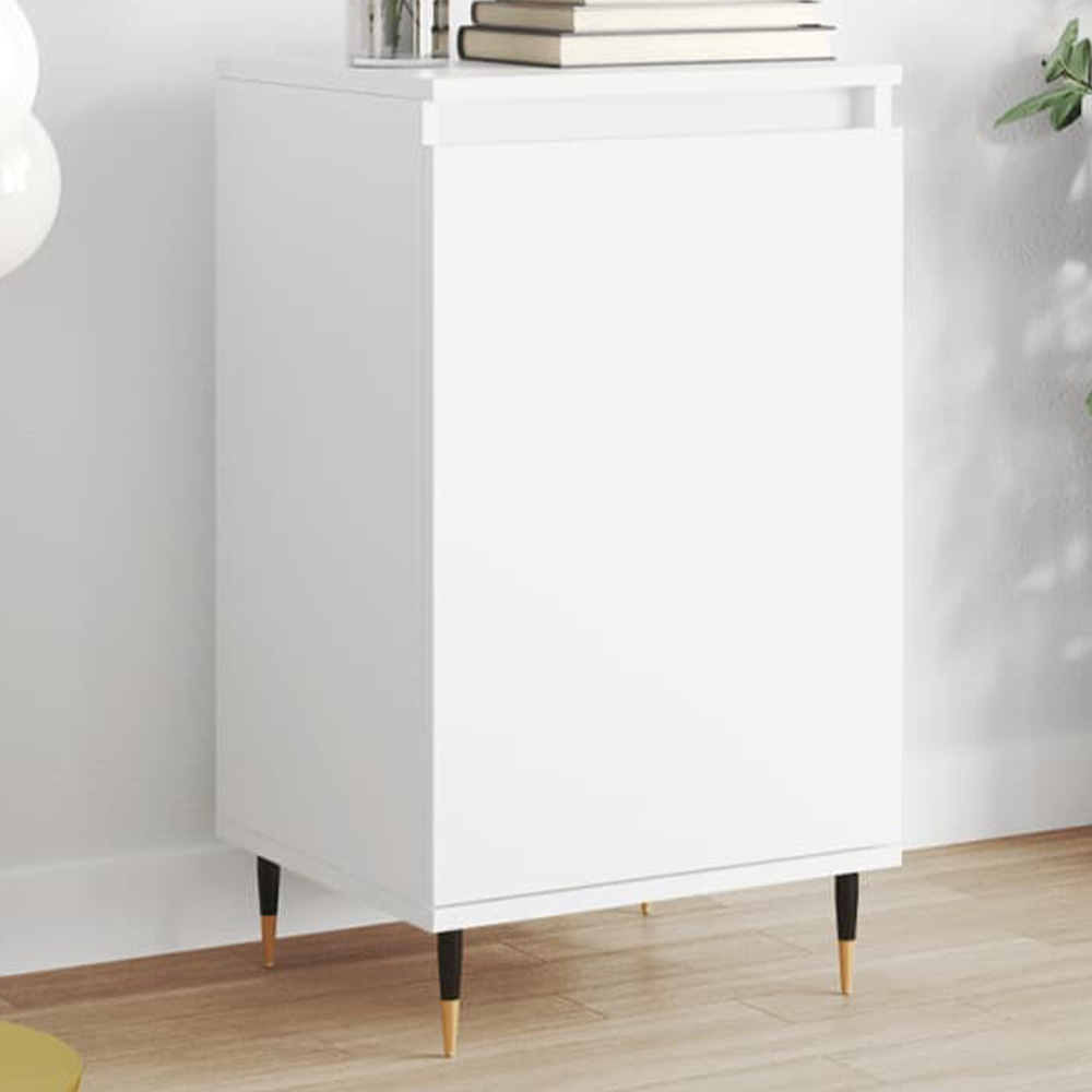 vidaXL Single Door White Sideboard Image 1