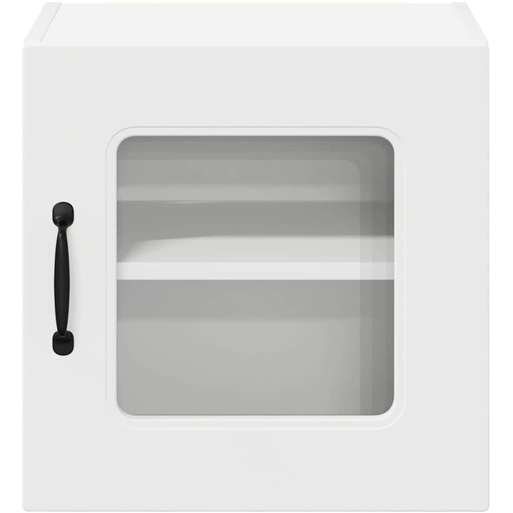 vidaXL Kalmar Single Glass Door White Wall Mounted Kitchen Cabinet Set of 2 Image 4