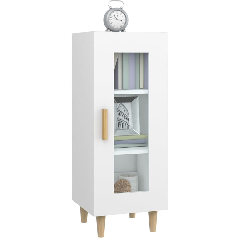 vidaXL Single Glass Door White Sideboard Image 3