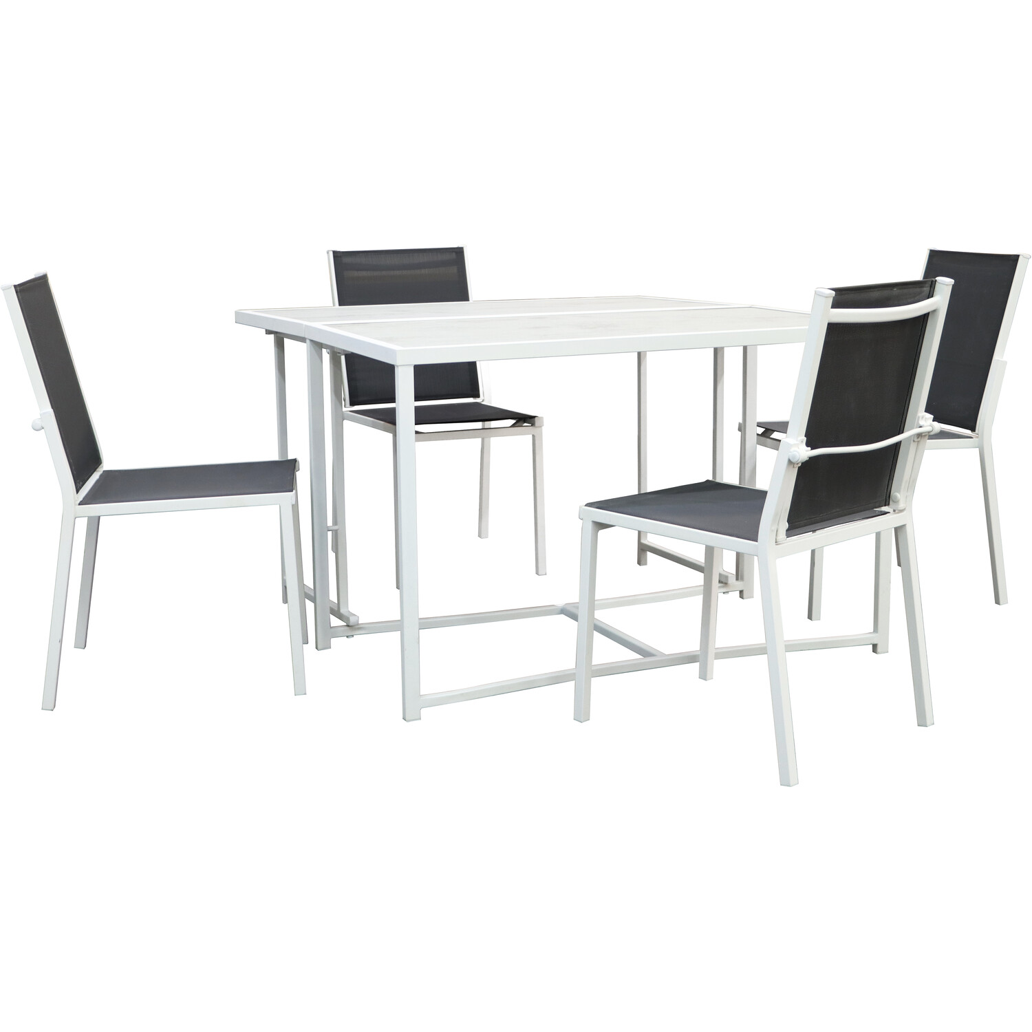 Milan 4 Seater Foldable Dining Set Image 7