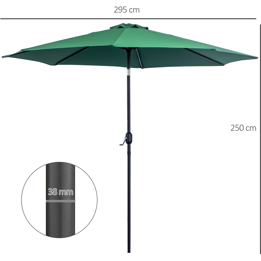 Outsunny Green Crank and Tilt Parasol 3m Image 7
