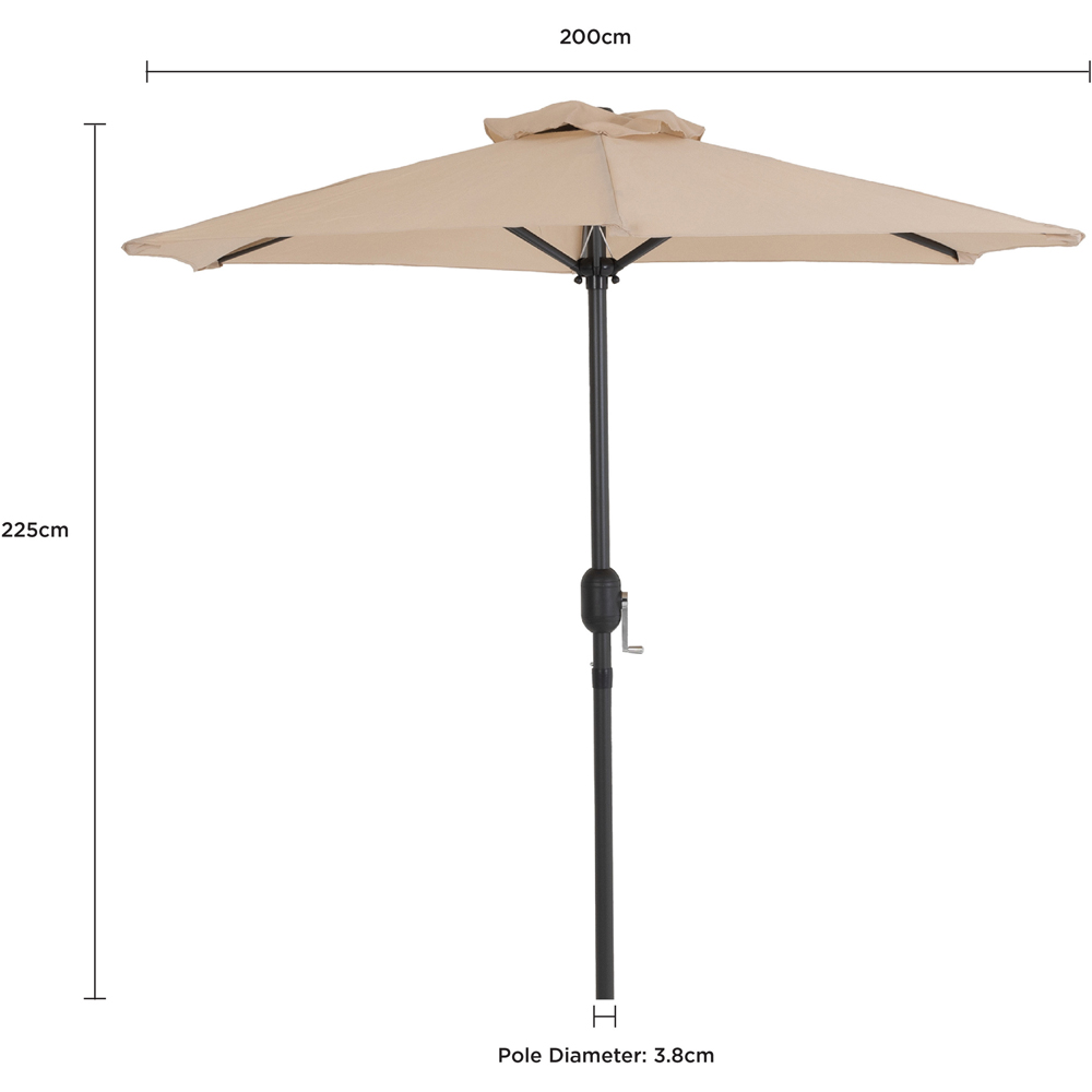 Charles Bentley Beige Metal Crank Parasol 2m Image 7