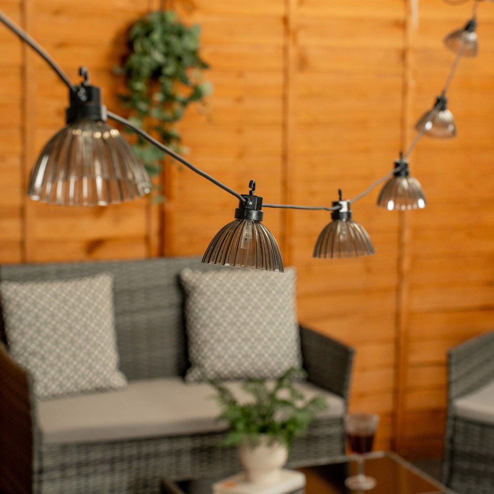 ValueLights Smoked Pleated LED Battery Operated Outdoor Garden String Light 6 Pack Image 4