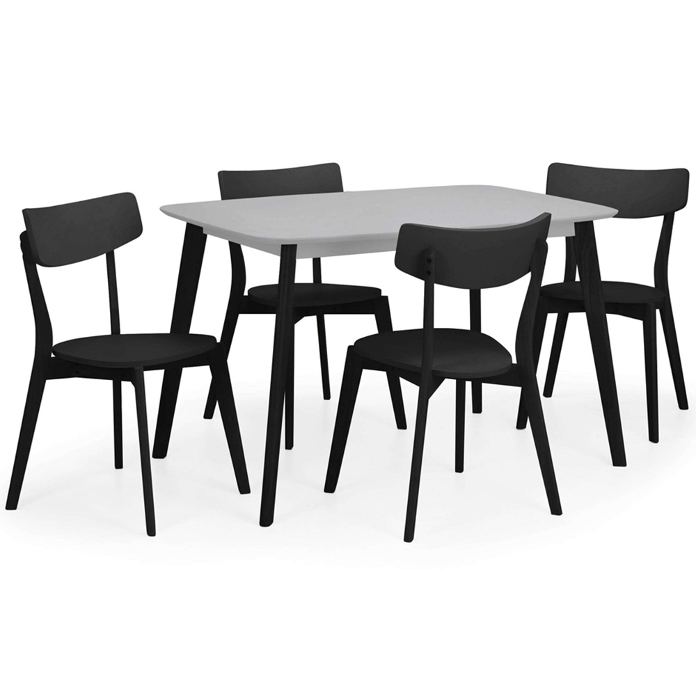 Julian Bowen Casa Set of 2 Black Solid Hardwood Dining Chair Image 4