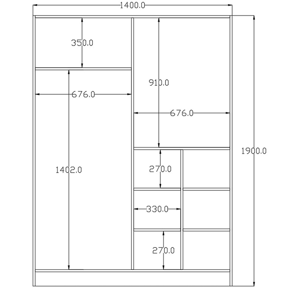 Evu Bergen 2 Door White Sliding Wardrobe Image 7