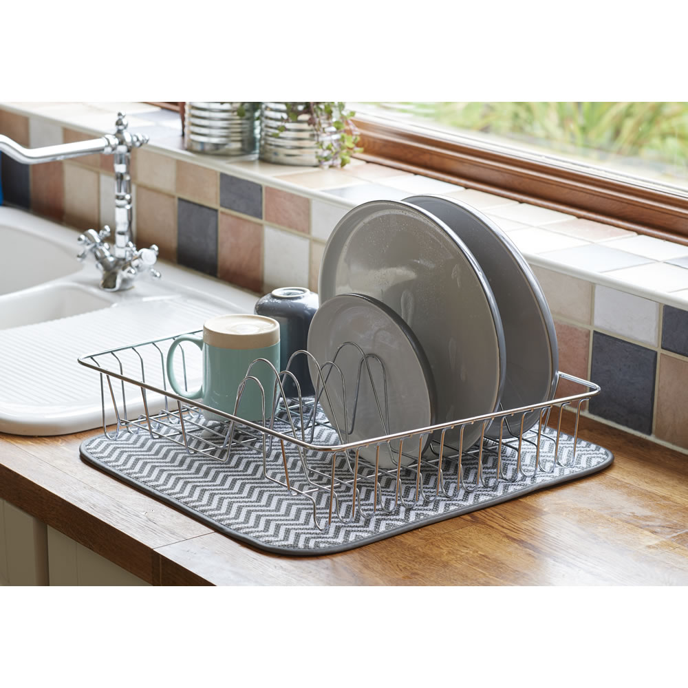 New MICROFIBRE DISH DRYING MAT Kitchen Drainer Sink Washing Up Dry Tea Towel UK✔ 