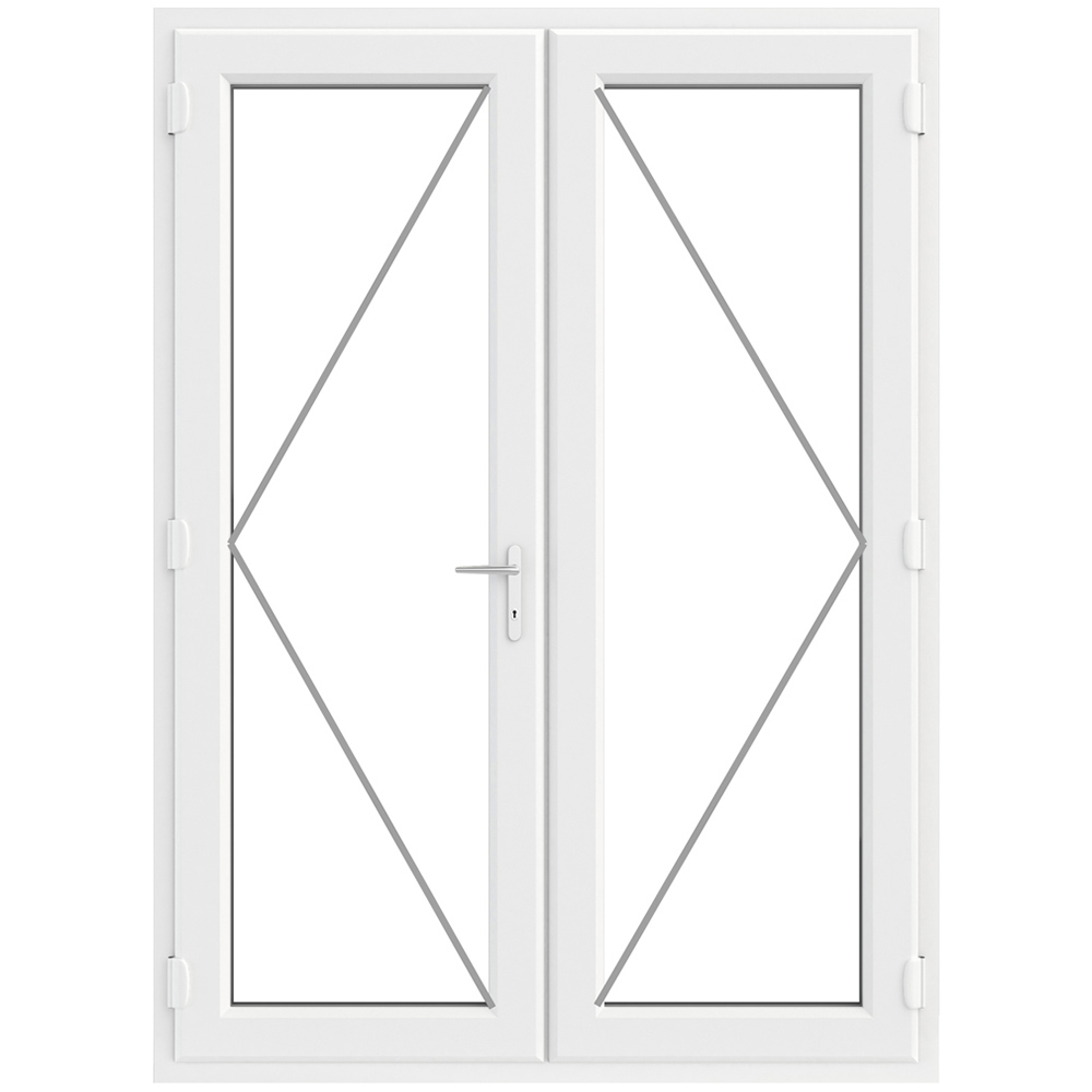Crystal uPVC Triple Glazed French Door Left hand master White Clear Glass 1390x2055mm Image 2
