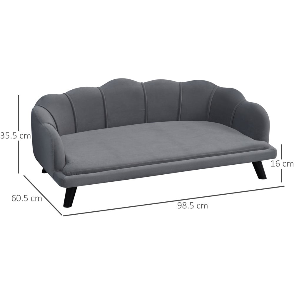PawHut Grey Medium and Large Dog Pet Sofa Bed Image 8
