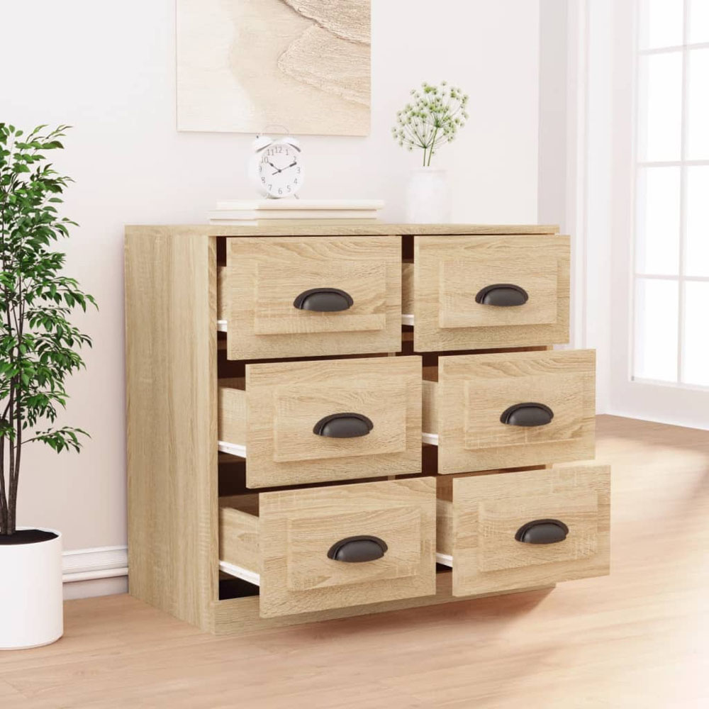 vidaXL 6 Drawer Sonoma Oak Sideboard Image 3