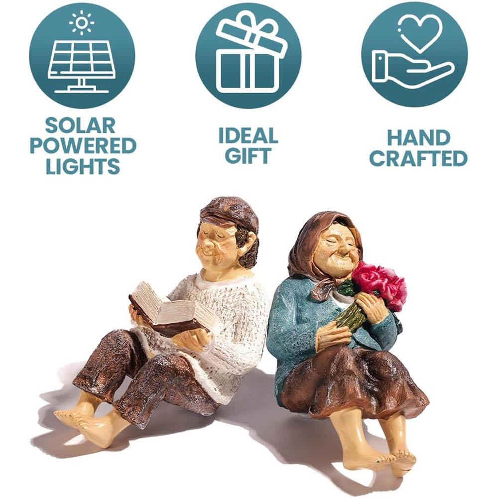 Marco Paul Light Up Solar Grandparents Statue Garden Ornament Image 6