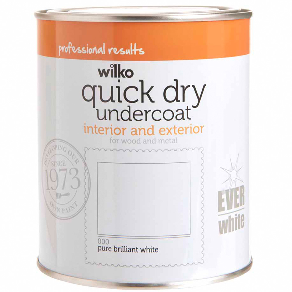 Wilko Quick Dry Wood and Metal Pure Brilliant White Undercoat 750ml Image 2
