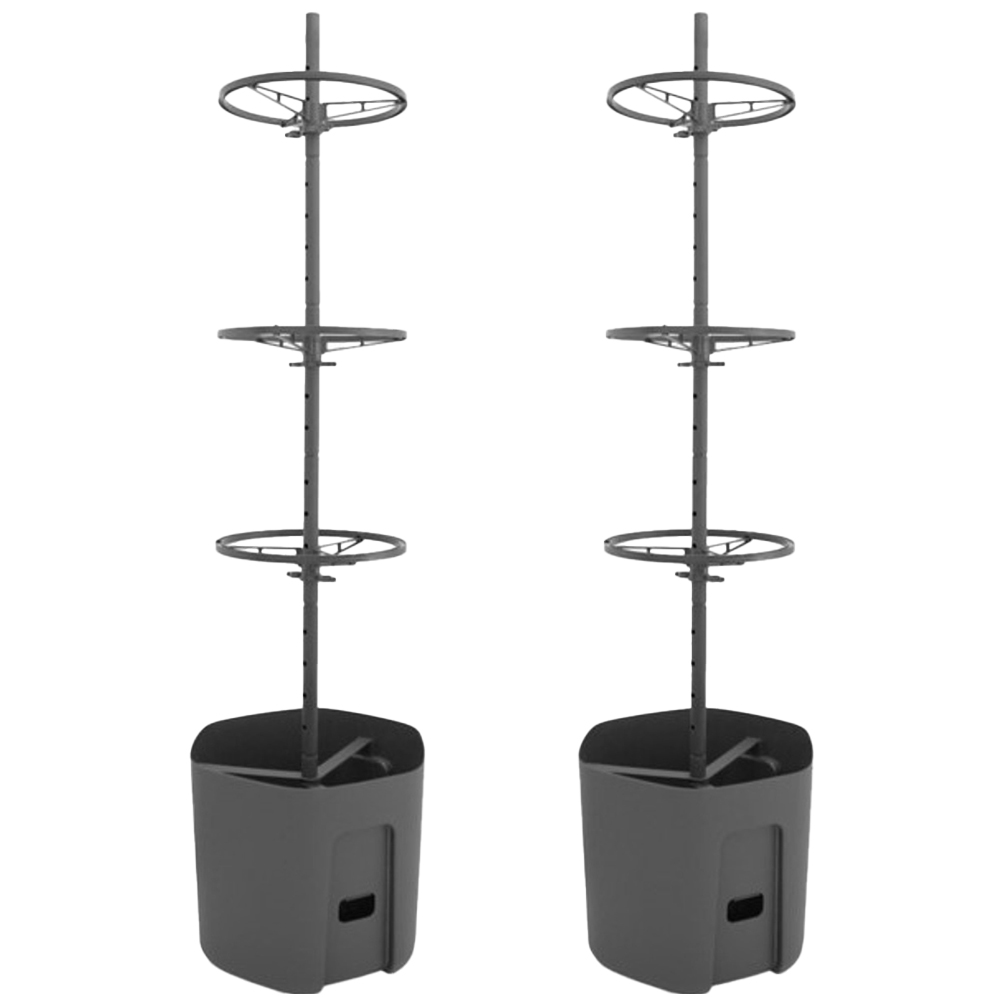Gardenico Black Self Watering Tomato Planter with Extendable Trellis 39cm 2 Pack Image 1