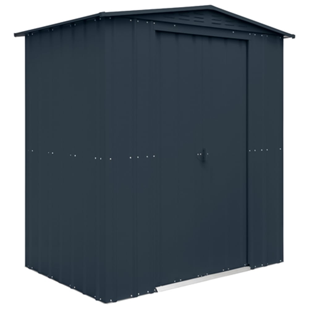 StoreMore Globel 6 x 4ft Double Door Anthracite Grey Apex Metal Shed Image 1