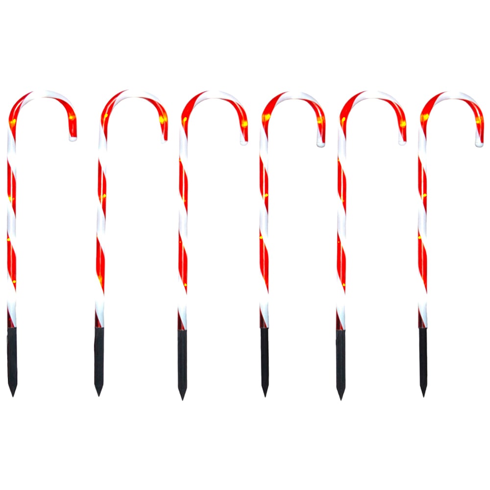Xmas Haus Multicolour LED Light Christmas Candy Cane Festive Decoration 6 Pack Image 2