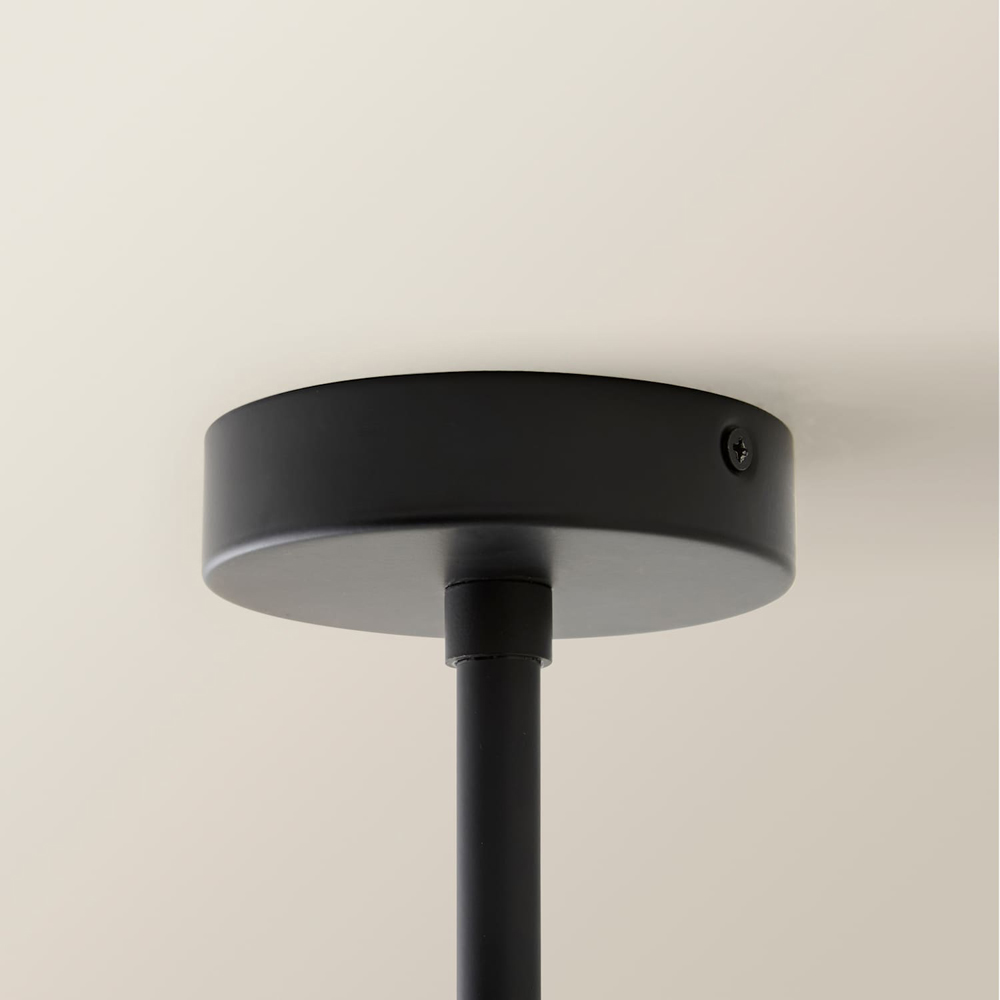ValueLights Susie Glass Shade Matte Black Adjustable Drop LED Ceiling Pendant Light with Bulb Image 5