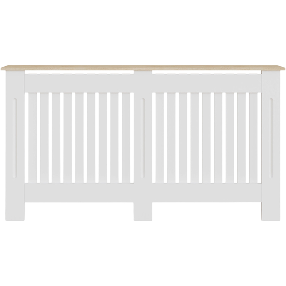 GFW Longslow Classic White Vertical Slat Radiator Cover Large Image 3