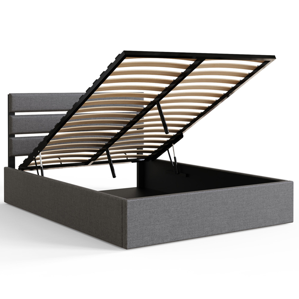 GFW Hudson King Size Grey End Lift Ottoman Bed Image 3