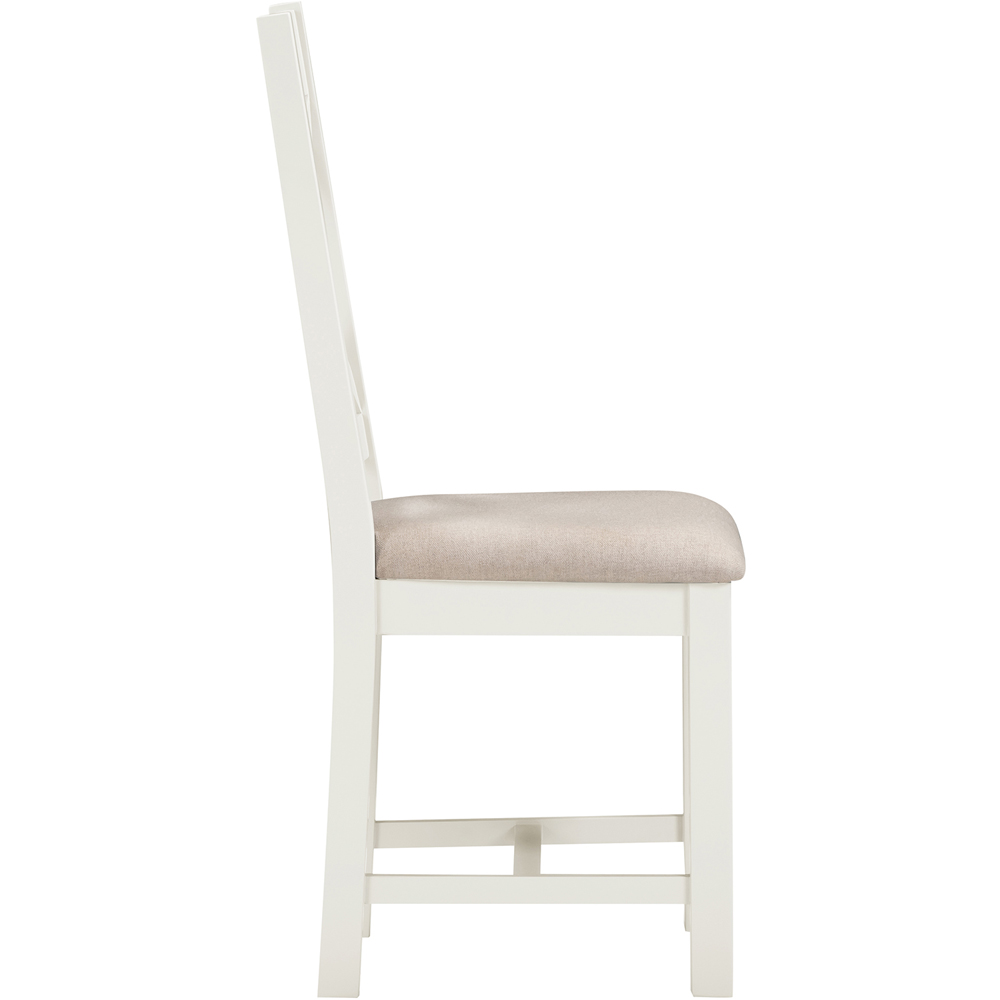Seconique Windsor Sey of 2 Ivory and Oat Fabric Cross Back Dining Chair Image 4