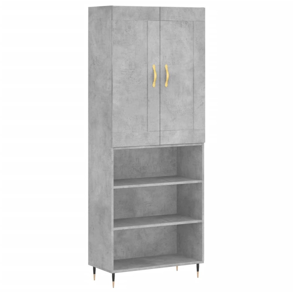 vidaXL 2 Door 3 Shelf Concrete Grey Highboard Image 2