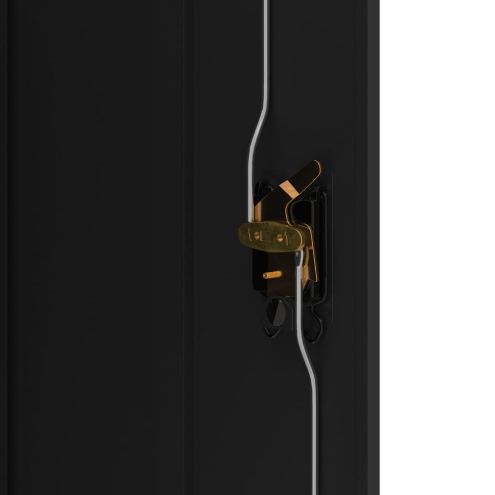 vidaXL 2 Door Black Steel File Cabinet Image 8