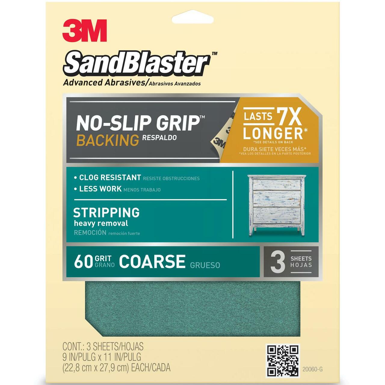 3M 60 Grit Coarse Sandblaster Sandpaper 3 pack Image