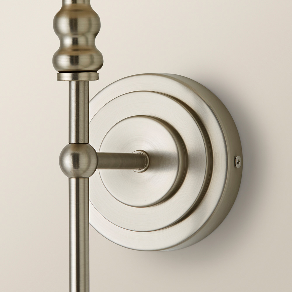 ValueLights Maggie Brushed Chrome Candlestick Wall Lights with Shade and Bulb 2 Pack Image 3