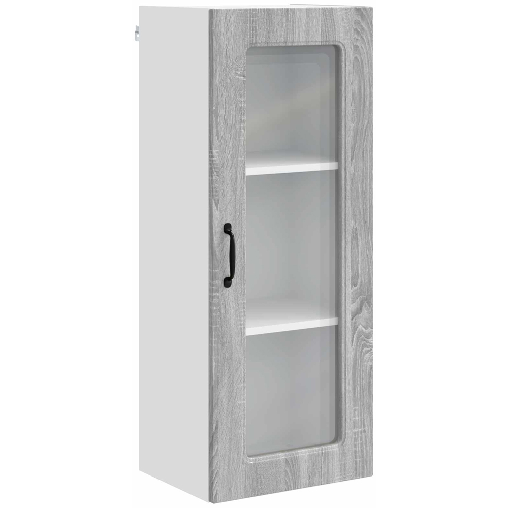vidaXL Single Glass Door Grey Sonoma Kitchen Wall Cabinet Image 2