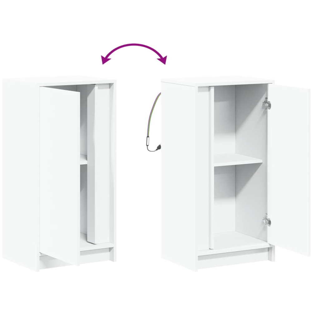 vidaXL Single Door White LED Sideboard Image 7