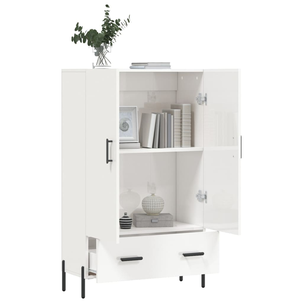 vidaXL 2 Door Single Drawer White Highboard Image 4
