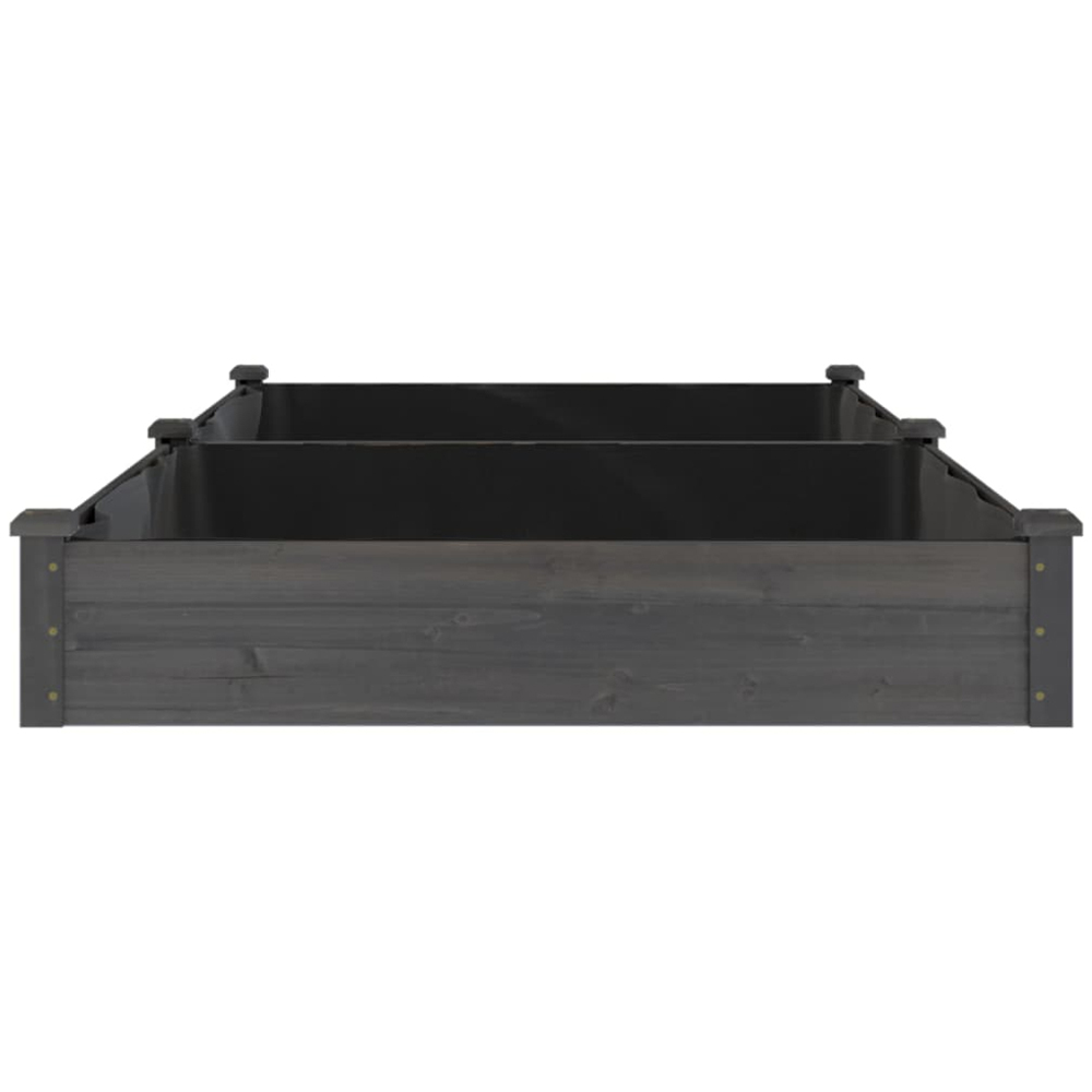 vidaXL Brown Fir Wood Raised Garden Bed with Liner 25 x 240 x 120cm Image 4