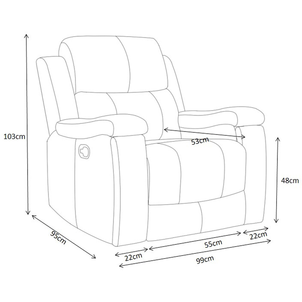 Ledbury Dark Grey Fabric Manual Recliner Chair Image 3