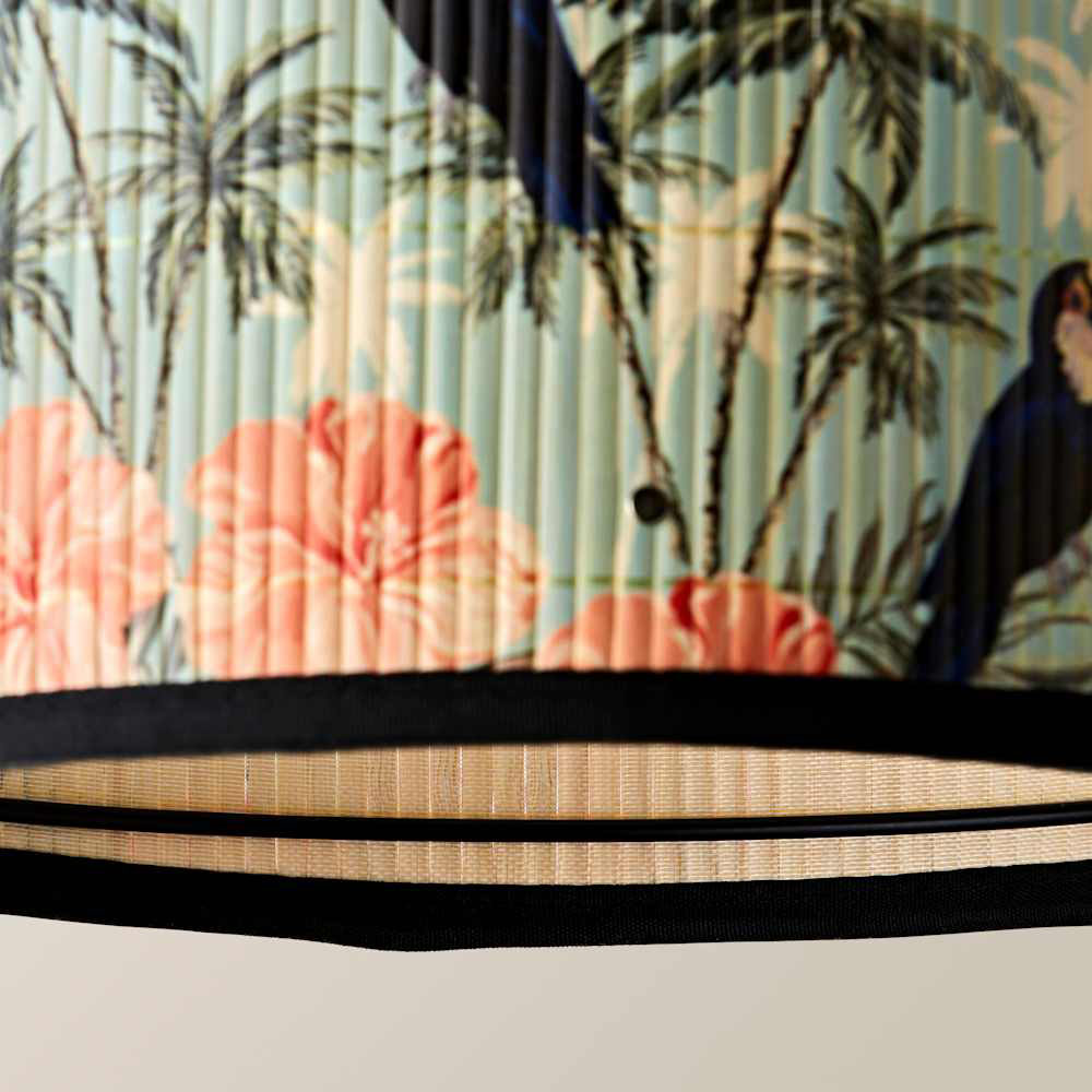 ValueLights Daintree Pastel Jungle Bamboo Drum Small Ceiling Lamp Shade Image 6