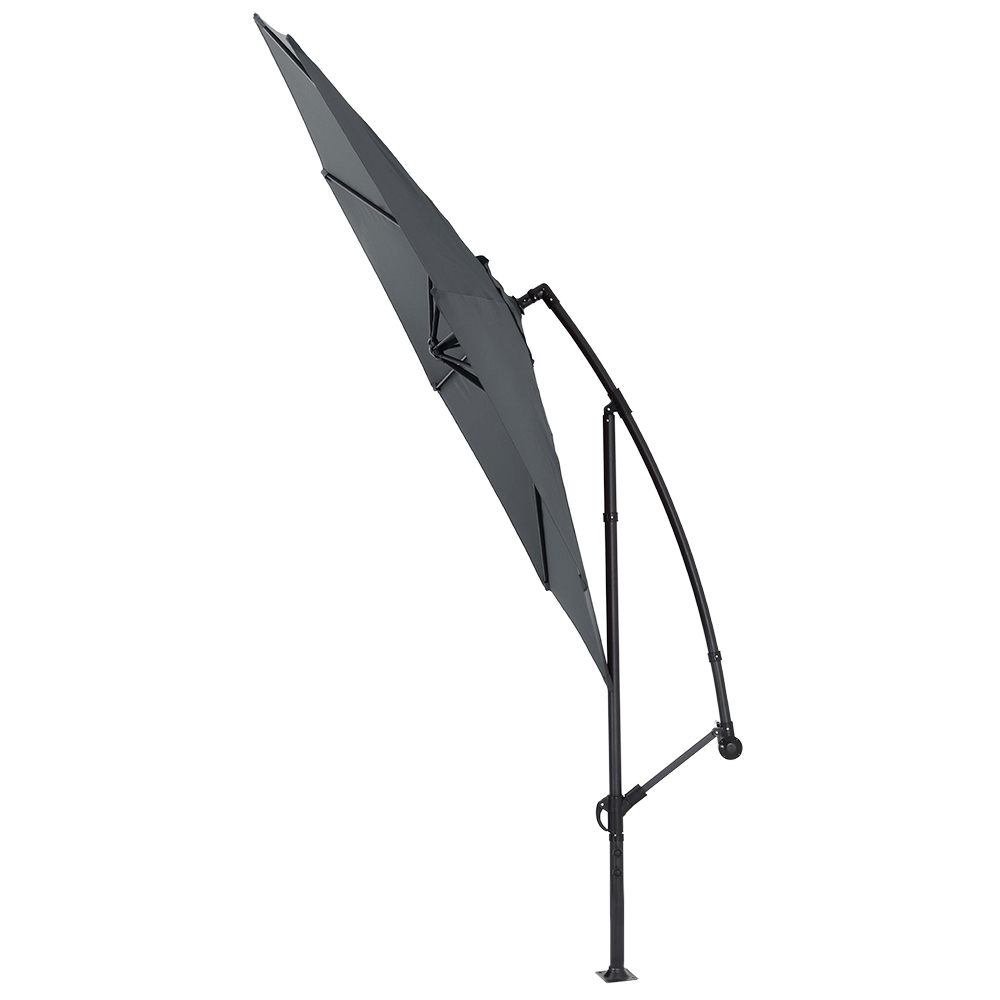Living and Home Dark Grey Garden Cantilever Parasol with Round Base 3m Image 3