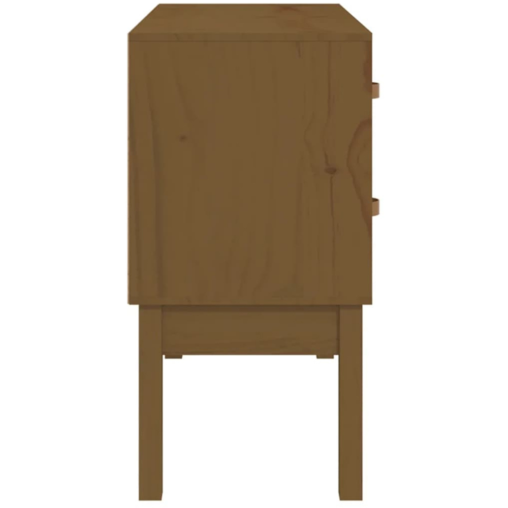 vidaXL 4 Drawer Honey Brown Solid Pine Wood Console Cabinet Image 5