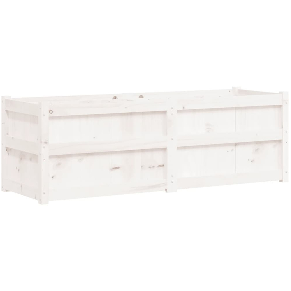 vidaXL White Pine Wood Garden Planter 150 x 50 x 50cm Image 6