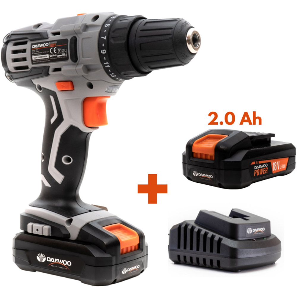 Daewoo U-Force 18V 2Ah Lithium-Ion Drill Driver with Battery Charger Image 8