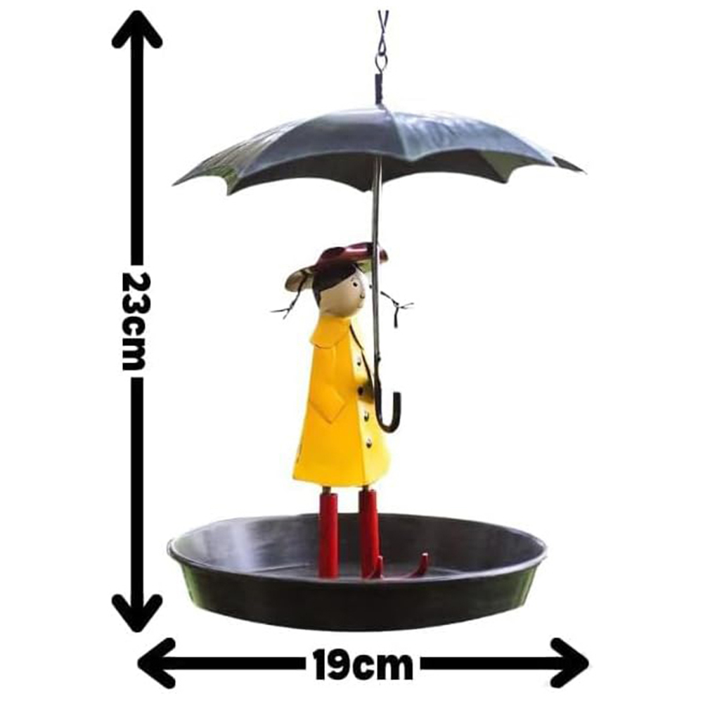 Marco Paul Iron Girl With Umbrella Bird Feeder Image 5